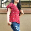 Maroon Floral Printed Casual Tops for Women