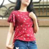 Maroon Floral Printed Casual Tops for Women
