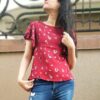 Maroon Floral Printed Casual Tops for Women