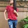 Maroon Floral Printed Casual Tops for Women