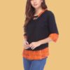 Black Solid Ethnic Tops for Women