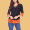Black Solid Ethnic Tops for Women