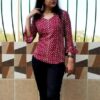 Red Printed Ethnic Tops for Women
