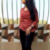 Orange Printed Ethnic Tops for Women