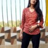 Orange Printed Ethnic Tops for Women