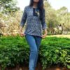 Blue Floral Ethnic Tops for Women