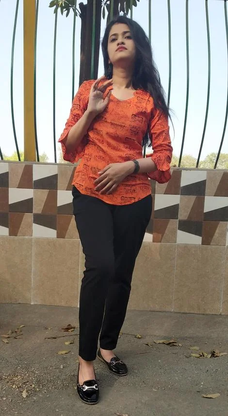 Orange Printed Ethnic Tops for Women