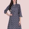 Navy Blue Printed Casual Kurtis for Women