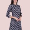 Navy Blue Printed Casual Kurtis for Women