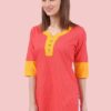 Red Solid Short Kurtis for Women