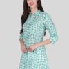 Turquoise Blue Polka Dots Casual Kurtis for Women