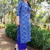 Cobalt Blue Floral Straight Casual Kurtis for Women
