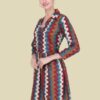 Multicolor Striped Short Ethnic Dress for Women