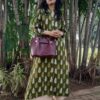 Moss Green Printed A-Line Formal Kurtis for Women