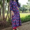 Admiral Blue Printed A-Line Formal Kurtis for Women