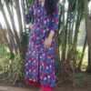 Admiral Blue Printed A-Line Formal Kurtis for Women