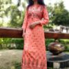 Salmon Pink Sequins Embellished Festive Long Kurti for Women