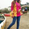 Yellow Printed Ethnic Tops for Women