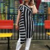 Midnight Black Stripes Casual Kurtis for Women