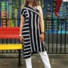 Midnight Black Stripes Casual Kurtis for Women