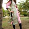 Pastel Green & Pink Formal Kurtis For Women