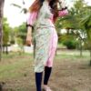 Pastel Green & Pink Formal Kurtis For Women