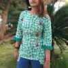 Green Printed Tunic Tops for Women