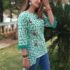 Green Printed Tunic Tops for Women