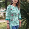Green Printed Tunic Tops for Women