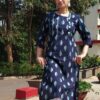 Navy Blue Embroidered Formal Kurtis for Women