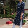 Navy Blue Embroidered Formal Kurtis for Women