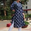 Navy Blue Embroidered Formal Kurtis for Women