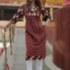 Barn Red Casual Printed Formal Kurtis for Women