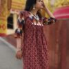 Barn Red Casual Printed Formal Kurtis for Women