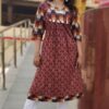 Barn Red Casual Printed Formal Kurtis for Women