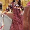 Barn Red Casual Printed Formal Kurtis for Women