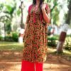 Olive Green Floral Printed Formal Kurtis for Women