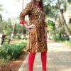 Olive Green Embroidered Formal Kurtis for Women