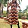 Multicolor Abstract Printed Formal Kurtis for Women