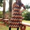 Multicolor Abstract Printed Formal Kurtis for Women