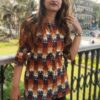 Multicolor Printed Ethnic Tunic Tops for Women