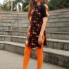 Black Printed Short Kurtis for Women