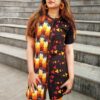 Black Printed Short Kurtis for Women
