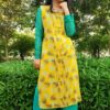 Lemon Yellow Net Straight Casual Kurtis for Women
