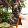Spider Black Printed Straight Formal Kurtis for Women
