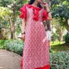 Coral Red Straight Casual Kurtis for Women