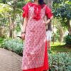 Coral Red Straight Casual Kurtis for Women