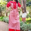 Coral Red Straight Casual Kurtis for Women