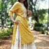 Canarey Yellow Bandhani Embellished Festive Kurti for Women