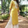 Canarey Yellow Bandhani Embellished Festive Kurti for Women
